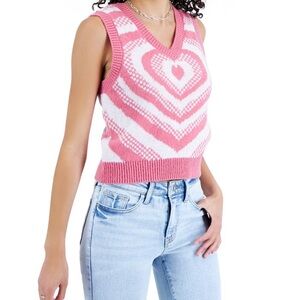 GUC! Almost famous pink heart sweater vest